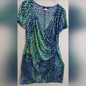 Bright Blue & Green MSK Dress Petite L